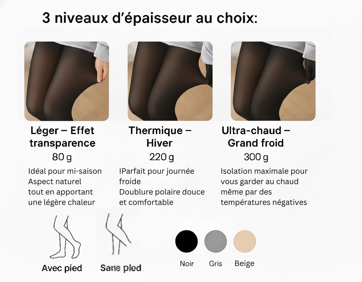 LegsFit™ Collant Thermique Ultra-Chaud – Effet Transparence & Confort Hiver