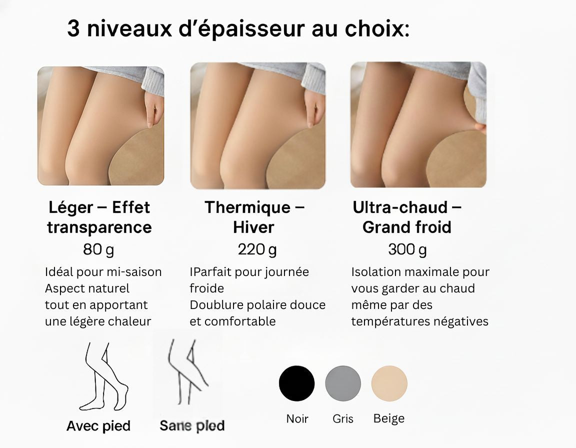 LegsFit™ Collant Thermique Ultra-Chaud – Effet Transparence & Confort Hiver