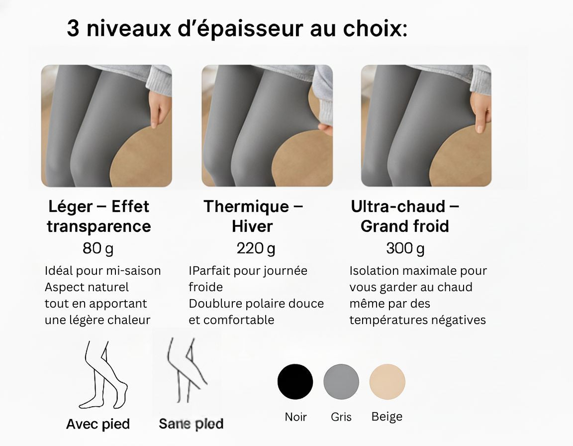 LegsFit™ Collant Thermique Ultra-Chaud – Effet Transparence & Confort Hiver
