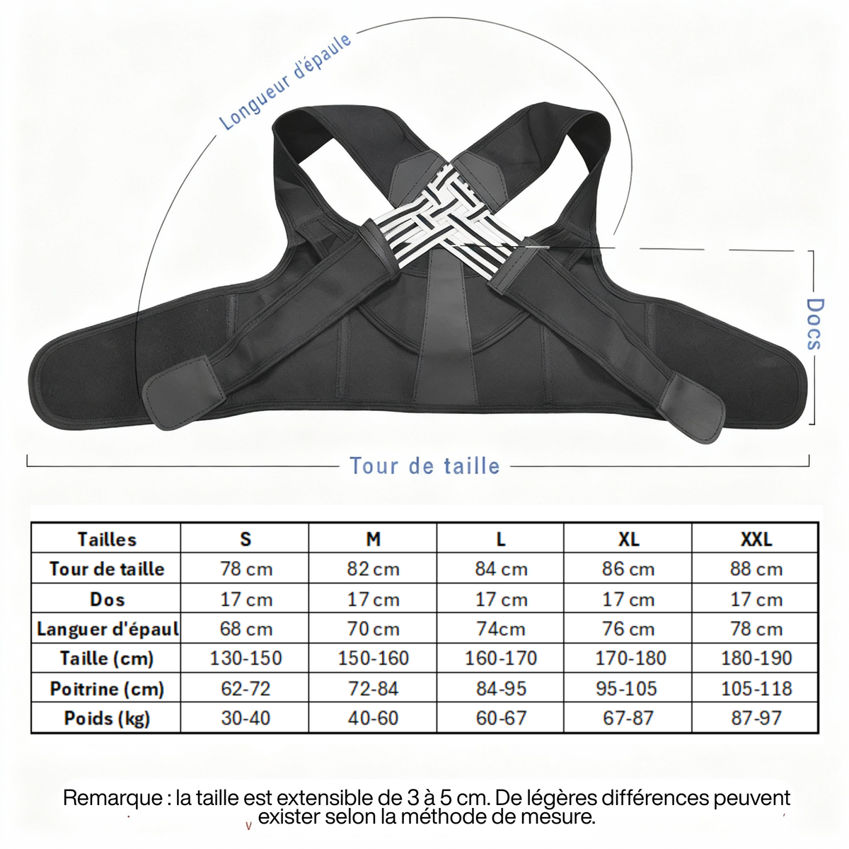 Correcteur de posture - Ajustable