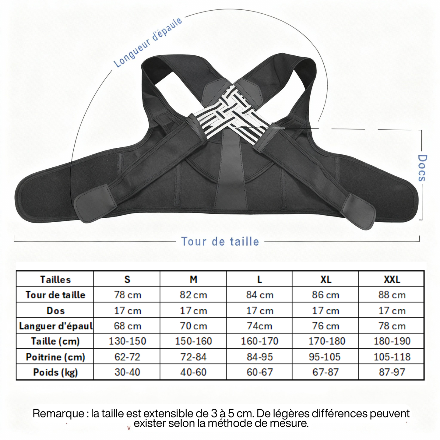 Correcteur de posture - Ajustable
